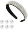 Lot de 6 bandeaux en strass avec perles et strass pour femme - 1 pièce