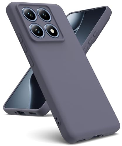 Oududianzi - Cover Compatibile con Xiaomi 14T Pro 5G [Silicone Liquido] [Interno in Microfibra] Gomma Gel di Silicone Liquida Antiurto Custodia Cover Xiaomi 14T Pro - Grigio Scuro