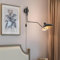 SUNLLOK Modern Swing Arm Wall Sconces - Rustic Adjustable Black Lampshade Hanging Wall Light Fixture - Industrial Metal Reading Wall Mounted Lamp Decoration for Living Room Kids Bedroom (Contemporary)