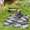 Outsunny Reversible Outdoor Rug with Carry Bag, Waterproof Plastic Straw Mat for Garden, Deck, RV, Picnic, Beach, Camping, 182 x 274cm, Grey and White