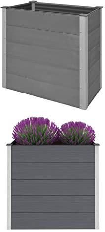 Willood Garten Hochbeet WPC 100 x 50 x 91 cm Grau