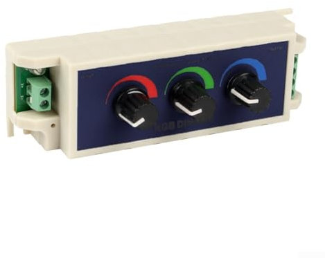 LED Dimmer Controller, DC 12V-24V for PWM RGB LED Dimmer Controllers 3 Channel Output for RGB Multi-Color