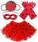 VGMANNTA Ladybug Kostüm Zubehör Set - Lady Bug Spielzeug Marienkäfer Handschuhe Kinder Prinzessin Kostüm Tüllrock Halloween Marienkäfer Geburtstagsparty Zubehör Geschenk für Mädchen