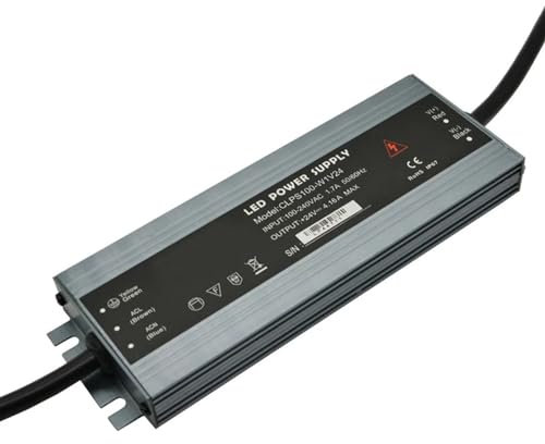 UNbit Fuente de alimentación LED 100W 24V IP67 Voltaje Constante Impermeable AC-DC Transformador de iluminación de 24 voltios Controlador LED IP66 24VDC Delgado