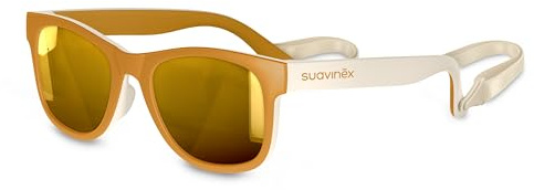 Suavinex, Lunettes de Soleil pour Enfants de 2 à 3 Ans, Lunettes Polarisées avec filtre UV 400, 100% Protection UVA et UVB, CAT 3, avec Étui et Bandeau, Très Flexibles et Légères, Jaune