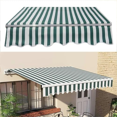 GFXYQPDNV Einziehbare Manuelle Markismark -Markise Mit Baldachin Mit Baldachin 280 G Polyesterschicht Aus Baldachin Ersatzstoff Für Markise -Terrasse Bedeckte Balkon