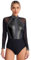 iEFiEL Turnanzug für Damen Langarm Gymnastikbody mit Strass Patchwork Metallic Tanzbody Ballett Trikotanzug Wettbewerb Leotards Schwarz XL