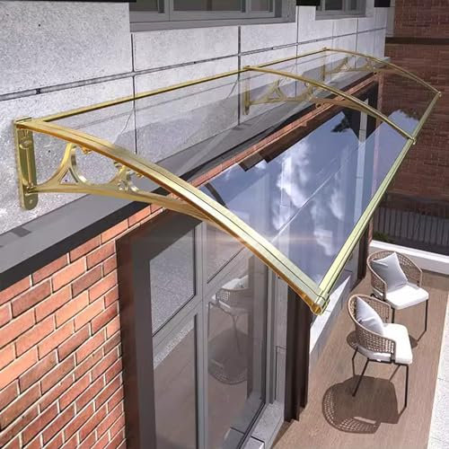 Vordach für Vordertüren im Freien, Dachüberdachungen mit Aluminiumrahmen, Fenster-Regenschutzabdeckung, PC-Veranda-Markisenschutz, gedämpfte Terrassenüberdachung, für UV-Wasser- und Regenbes