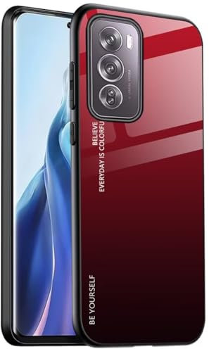 JIAFEI Custodia Cover per Oppo Reno 12 PRO 5G / Reno12 PRO 5G, Custodia in Vetro Temperato a Colori Sfumati + Protettivo TPU Case Cover, 5