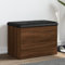 Willood Sitzbank mit Stauraum, Bank Gepolstert Sitzhocker Schuhbank, Truhenbank Polsterbank Aufbewahrungsbox für Wohnzimmer Flur, Braun Eiche 62x42x45 cm Holzwerkstoff