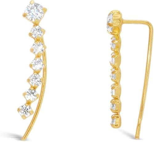 ARS-ARGENTI Ohrringe Climber Brillantoptik Silber 925 Schmuck Geschenk Damen Mädchen Design Sterne 25 mm extravagant glamourös hochwertig edel hypoallergen Sterling Silber