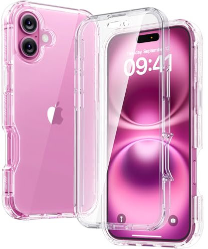 Diaclara Designed for iPhone 16 Case, Full Body Rugged Case with Built-in Touch Sensitive Anti-Scratch Screen Protector, Upgraded [Full Camera Protection] for iPhone 16 6.1 (Clear)