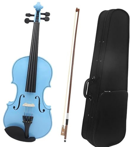 Erwachsenen geige Anfänger 4/4 Violine Hellblau Massivholz Violine Set Bogen Professionelles Saiteninstrument