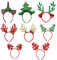 Sporgo 8 Stück Weihnachten Stirnband: Weihnachts Kopfschmuck Weihnachtsbaum Weihnachtsmütze Rentiergeweih, Spaß Haarreifen Haarschmuck Weihnachtsdekoration für Kinder und Erwachsene