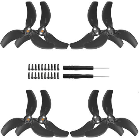 Avata 2 Propeller, 8 Pcs Drohne Avatar Propeller mit 24 Schrauben & 2 Schraubendreher, Avata 2 Zubehör für Drohnenersatz, 3032S Avatar 2 Propeller Blätter Geräuscharm