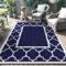 GENIMO Tapis Exterieur Resistant Pluie Terrasse, Reversible Plastique Grand Tapis Extérieur, Tapis de Jardin Exterieur Portable pour Balcon, Camping, Barbecue, 120x180cm, Bleu & Blanc
