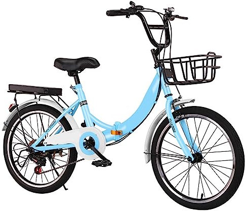 Faltrad, Faltrad Für Erwachsene 6-Gang-Schalthebel, Rahmen Aus Kohlenstoffreichem Stahl Tragbares Citybike Für Frauen Und Männer Teenager
