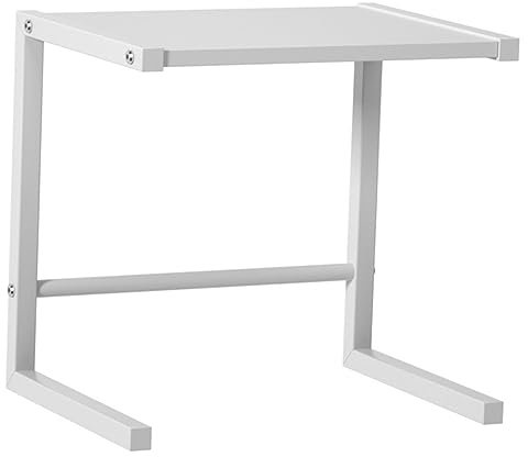 Zerodeko Soporte Pequeño para Microondas De Acero Al Carbono Blanco Tamaño Pequeño Resistente Uso Encimera De Cocina Soporte Compacto para Freidora De Aire y Horno Estructura Metálica Estable
