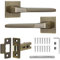 Decoranddecor Penta Antique Brass Internal Door Handles – Aluminium Handle Sets with Tubular Mortice Latch – Elegant and Durable Design for Wooden Interior Doors in Homes and Offices