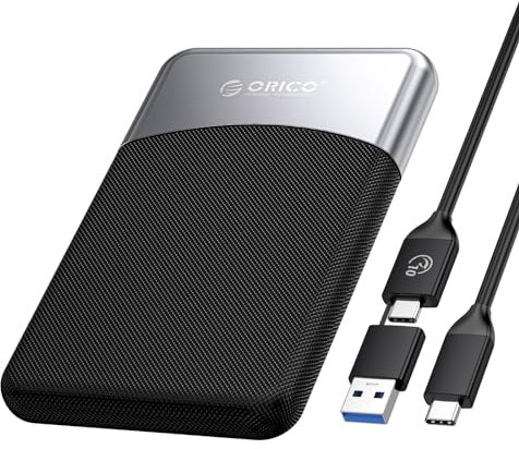 ORICO 512GB SSD Externo con Cable USB C 2 en 1, Disco Duro Externo SSD USB 3.2 Gen 1 hasta 460 MB/s, SSD Portatil para Teléfonos Inteligentes PC Tabletas y Computadoras Portátiles con USB-C- M25PRO