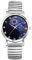 JewelryWe Damenuhr Yin-Yang Elastische Uhren: Tai Chi Yin und Yang Wolkenmuster Analog Quarz Armbanduhr Damen Silber Edelstahl Stretch Armband Lässige Uhr mit Zugarmband und Römischen Ziffern