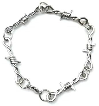 Gionatan Shop Bracciale Unisex Stile Hip-Hop Gotico Punk – Filo Spinato con Piccole Spine, Gioiello di Tendenza per Donna e Uomo, Idea Regalo!