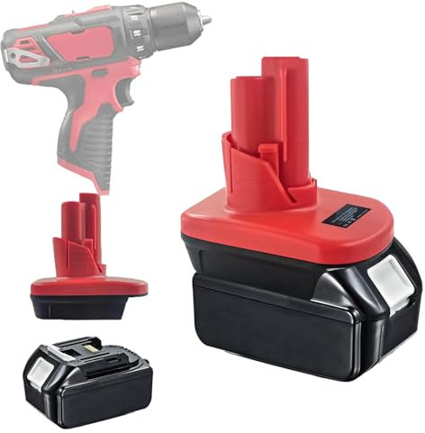 MT18M12 Battery Adapter for Milwaukee 12V Power Tools, Adapter for Makita 18V Li ion Battery BL1850 BL1860 Convert to for Milwaukee M12 12V Cordless Tools(No Battery)