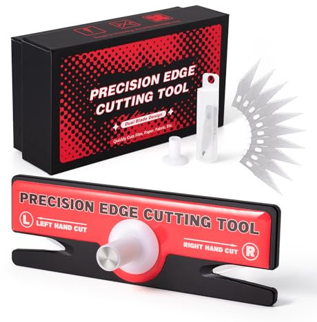 FOSHIO Cutters de Films pour vitre, Couteau en Vinyle, Couteau de Bordure, avec Lame de Remplacement 10PCS, Cutter de Films de Protection de Peinture, Coupe Film Vinyle de Sécurité Snitty