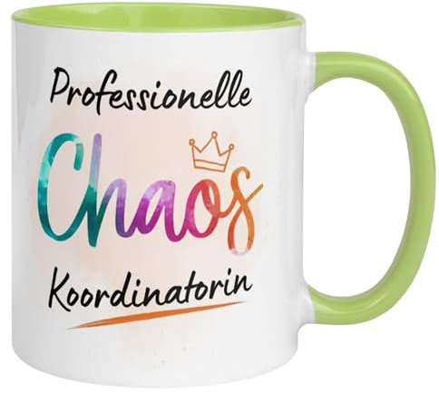Kollegin Chaos Koordinatorin Tasse | Professionelle Alltagsheldin mit Krone Spruch | Lustige Kaffeetasse für Frauen Büro Arbeit Mama Oma Chefin Lehrerin Erzieherin Kollegin Geschenkidee