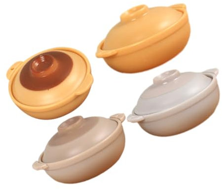 Milisten 4pièces Mini-cocotte Miniature Accessoire de Cuisine pour Maison de Poupée Lot de Mini-cocottes Décoratives pour Décoration de Mini-Maison