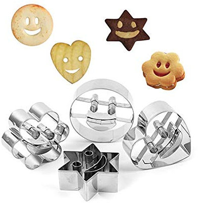 4-teiliges Ausstechformen-Set aus Edelstahl, Smiley-Gesichter, Keksform, DIY-Backwerkzeug