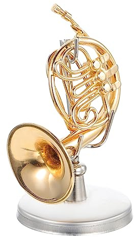 BIUDECO Goldener Miniatur French Horn aus Kupfer Eisen, Elegante Tischdeko