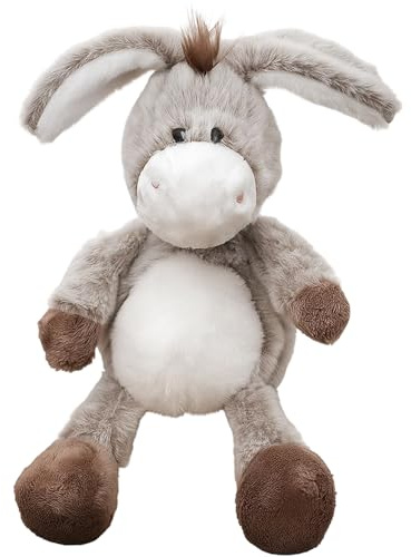 ZocRjvN Esel Kuscheltier, Weiches Stofftier, Niedlicher Brauner Esel Plüschtier Zum Kuscheln Und Spielen, 32 cm Kuscheltiere