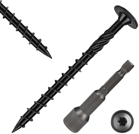 BieMian 30Pcs 6.3x80mm Decking Screws, T30 Star, Rust Resistant, Black