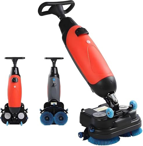 GTANND Autolaveuse autoportée rotative à 360°, autolaveuse Commerciale Portable, Mini-autolaveuse Professionnelle, 43 cm de Large, pour carrelage et sols scellés Red