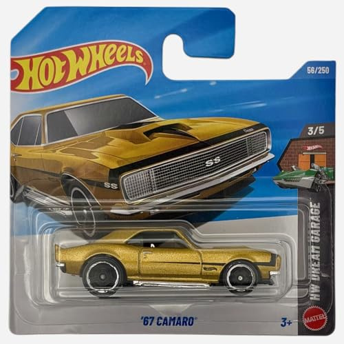 Hot Wheels - '67 Camaro - JJJ26 - HW Dream Garage 3/5 - Short Card - Oro metallizzato - Modello licenza ufficiale - Mattel 2026 (56/250) - 1:64