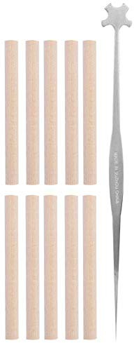 SustVita Violin Sound Post 10er-Pack mit einem Sound Post Setter-Tool, einem kompletten Kit aus Fichte für akustische Resonanz für Standard-4/4- und 3/4-Geigen