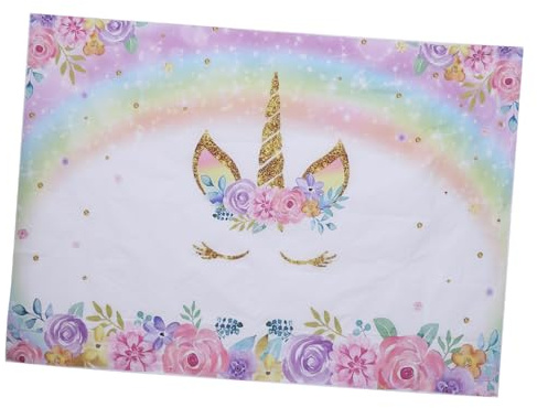 SHERCHPRY Telón de Fondo de Fiesta Unicornio para Cumpleaños Infantil de 210 X 150 Cm, Tela de Vinilo Resistente Adecuado para Fotografía y Decoración de Cumpleaños