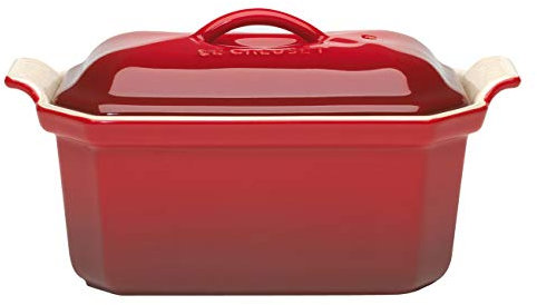 Le Creuset Terrina con prensa de cerámica de gres, 16 cm, 0, 6 L, Cereza, 91008406064000