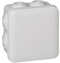 Legrand 092012 - Boîte de dérivation carrée Plexo 80x80x45mm - étanche IP55-7 entrées souples