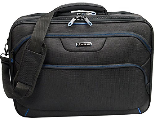 Lightpak 46029 Executive Line Laptoptasche Lima, Hergestellt aus Polyester, Notebooktasche für Laptops bis 17 Zoll, Businesstasche, Tasche, Umhängetasche, Schultergurt, ca. 44 x 31 x 13 cm, schwarz