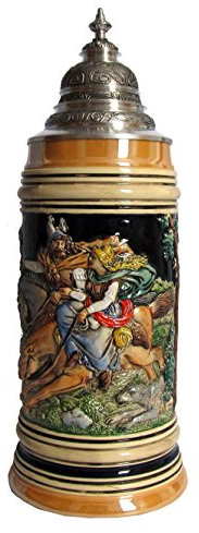 KING Jarra de cerveza alemana queruscos, jarra 1 litro