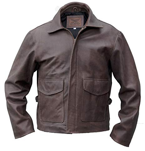 Noble House Indiana Jones Herren Lederjacke Stierleder braun Biker
