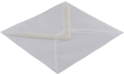 100 Stück, Transparente Briefumschläge, 145 x 145 mm, Nassklebung, Abgerundete Spitzklappe, 90 g/qm Offset, Ohne Fenster, Weiß (Transparent-Weiß), Blanke Briefhüllen