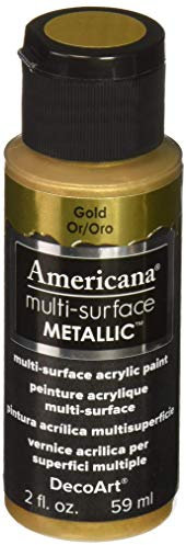 Deco Art Americana Peinture acrylique multi-surfaces satinées métallisées Doré 3 x 3 x 7 cm