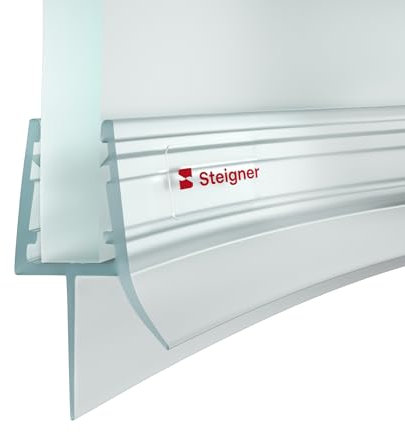 STEIGNER Junta de Ducha, Junta de Sellado, 120 cm, Espesor del Vidrio 3,5/4/5 mm, Junta Semicircular PVC, UK13