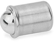 Ganter Normelemente | Federnde Druckstücke zum Einpressen - GN 614-8-NI | Edelstahl | 10 Stück, Durchmesser d: 8mm