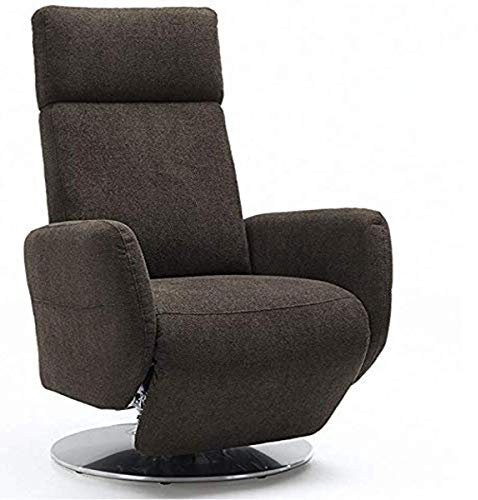 Cavadore TV-Sessel Cobra / Fernsehsessel mit Liegefunktion, Relaxfunktion / Stufenlos verstellbar / Ergonomie L / Belastbar bis 130 kg / 71 x 112 x 82 / Braun