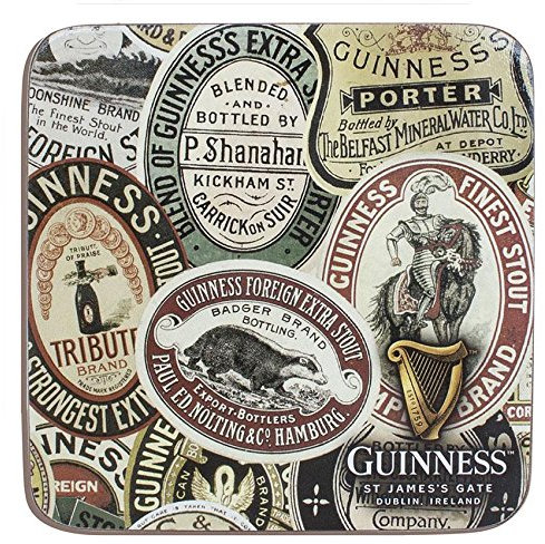 Guinness Label Montage Designed Coaster