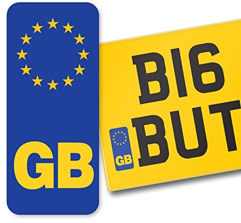 SIGNS247 GB NUMBER PLATE STICKER For Motorcycles/Motorbikes EU European Vinyl Sticker